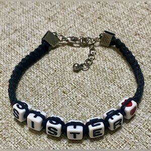 Black and White Beaded Sister Bracelet